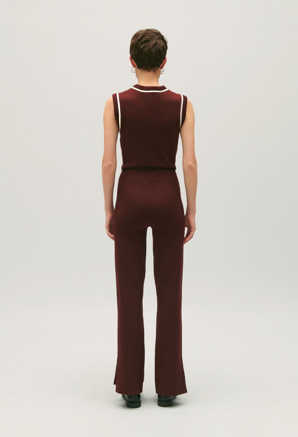 Pantalon droit fentes cheville