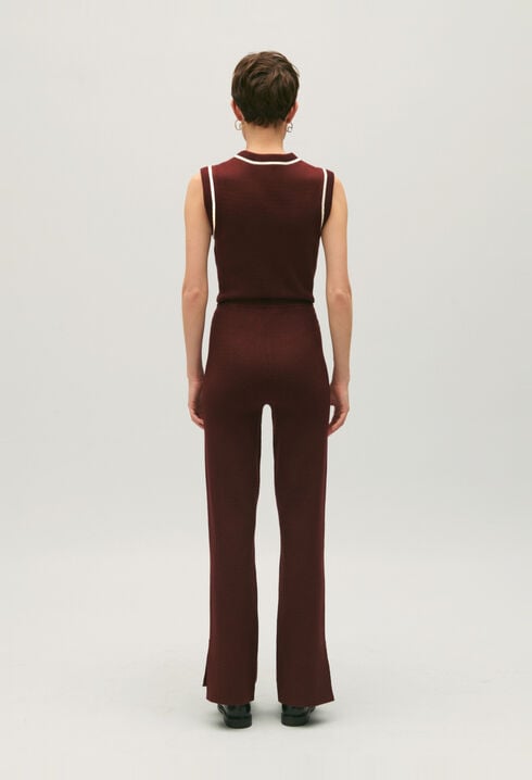 Pantalon droit fentes cheville