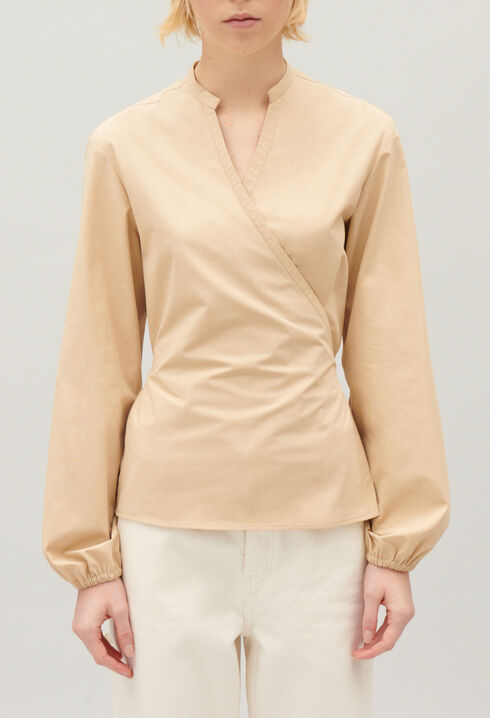 Blouse cache-c&oelig;ur sable