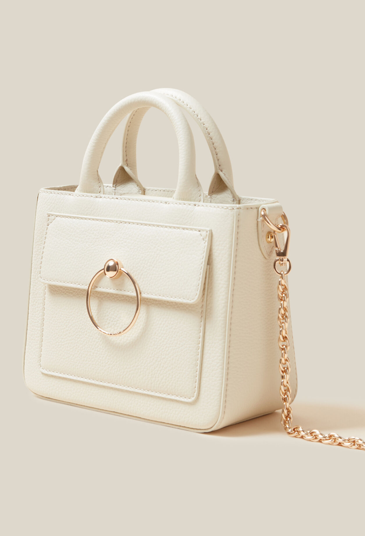 Sac Anouck cuir grain&eacute; cha&icirc;ne
