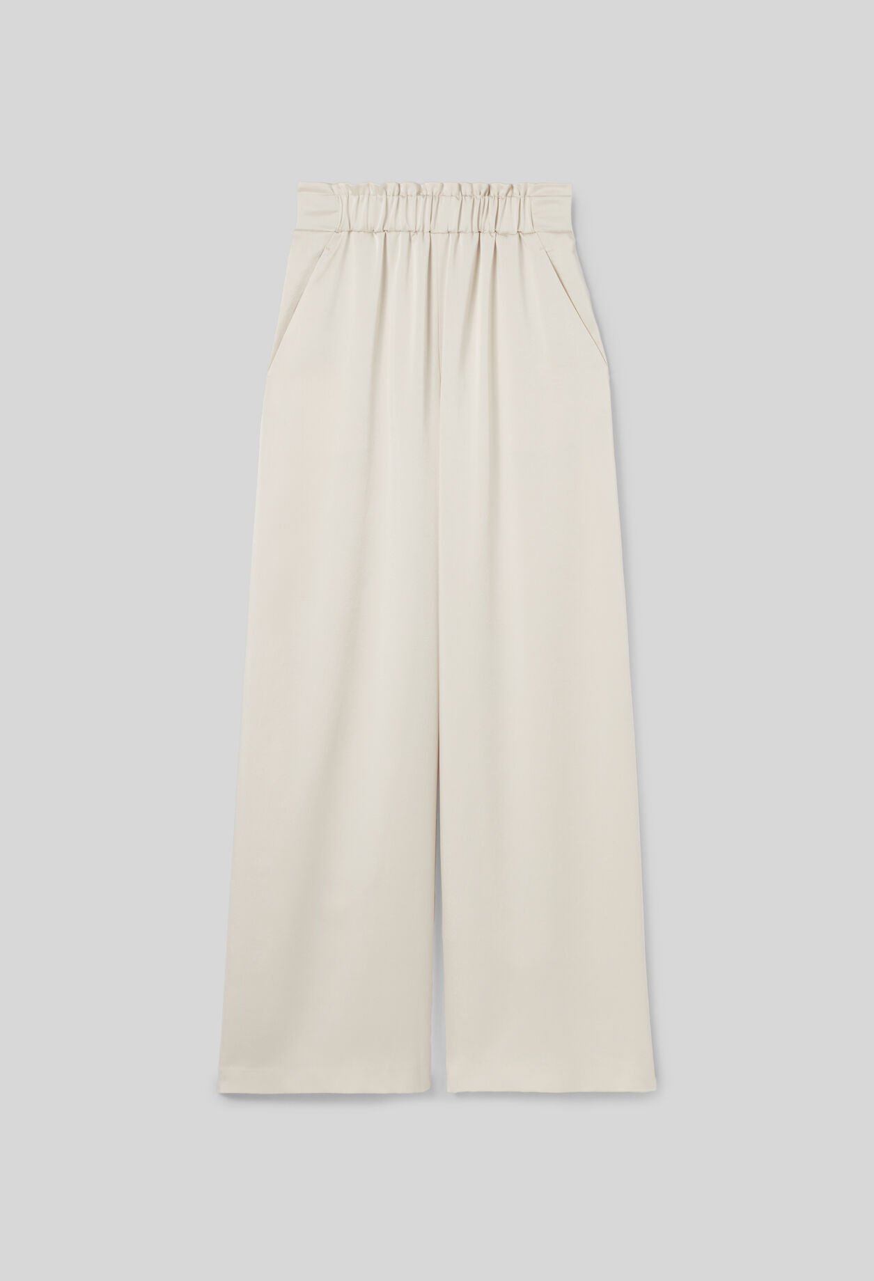 Pantalon large taille smockée