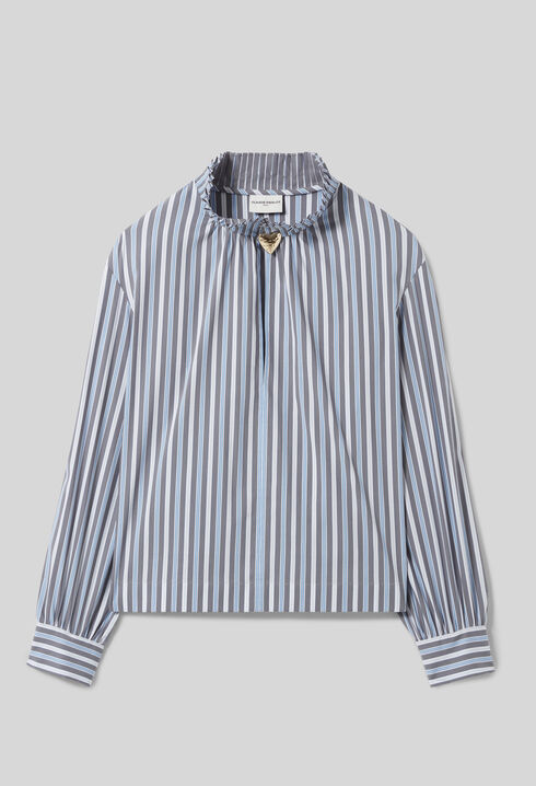 Blouse rayée col victorien