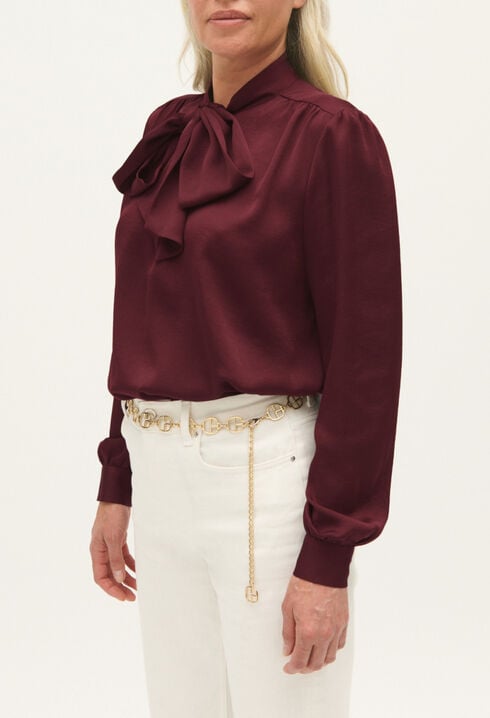 Blouse lavallière bordeaux