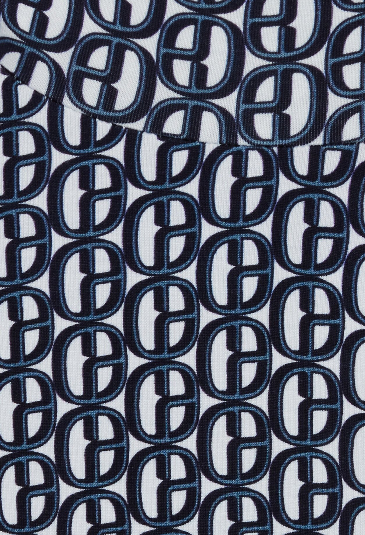 T-shirt col roulé monogramme bleu 