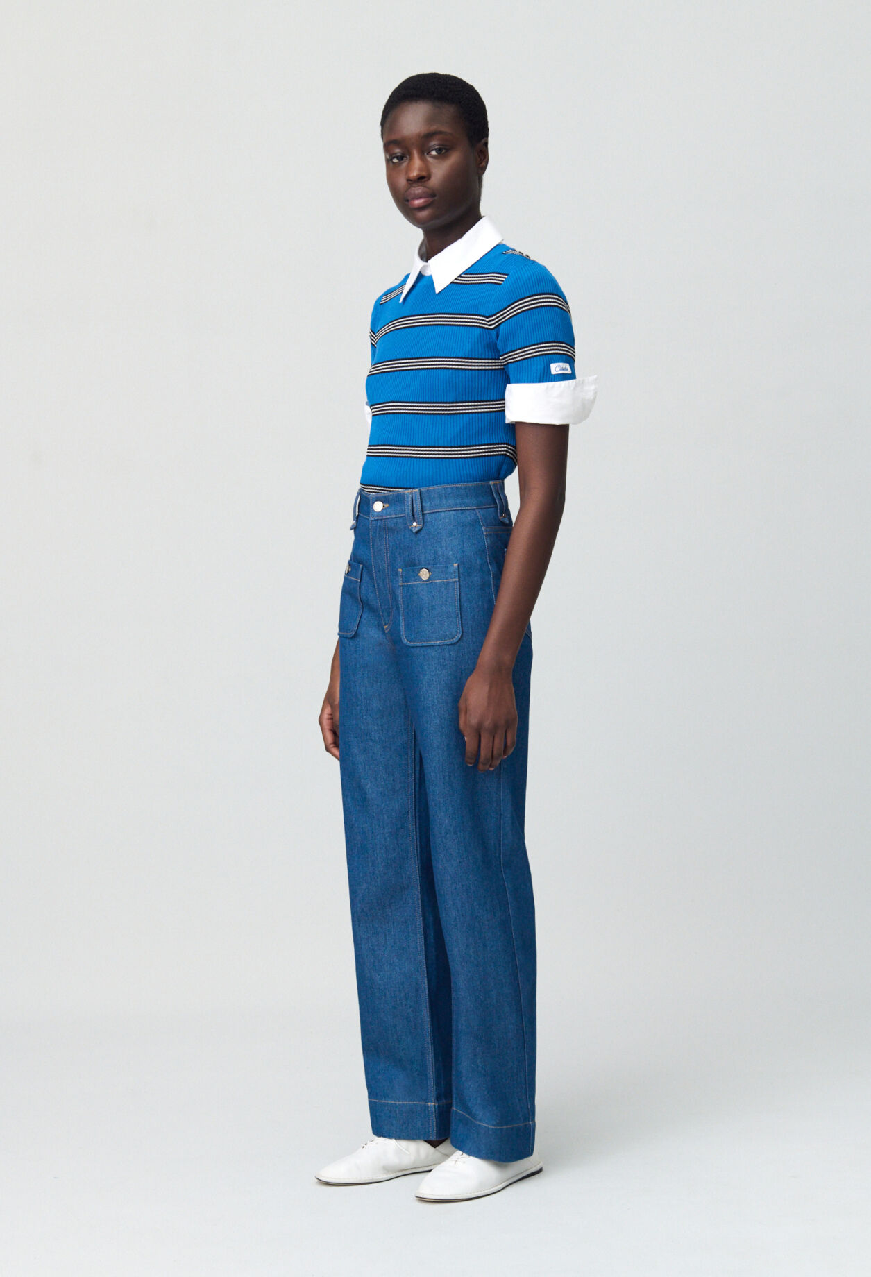 Jean large taille haute
