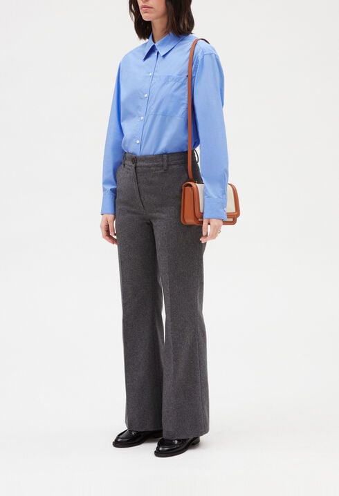 Pantalon flare gris chiné