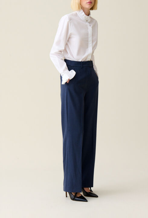 Chemise blanche col volant&eacute;