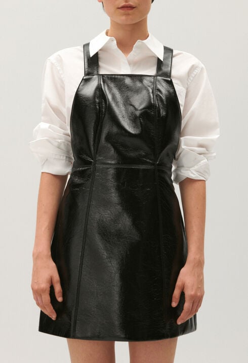 Robe courte vinyle noire