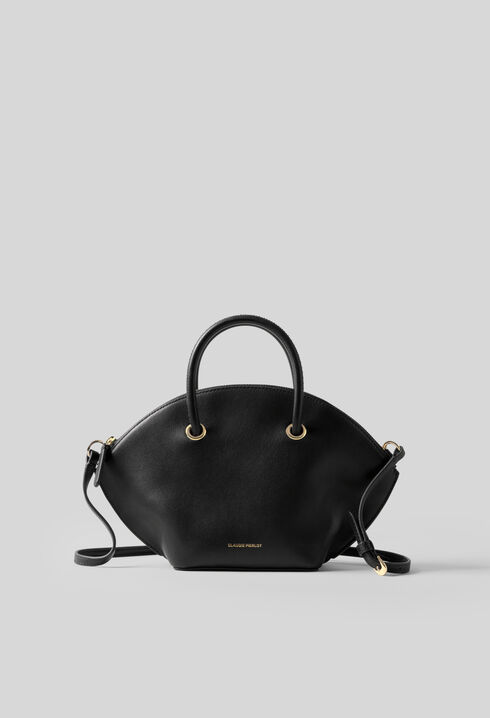 Sac cuir lisse anneaux dor&eacute;s