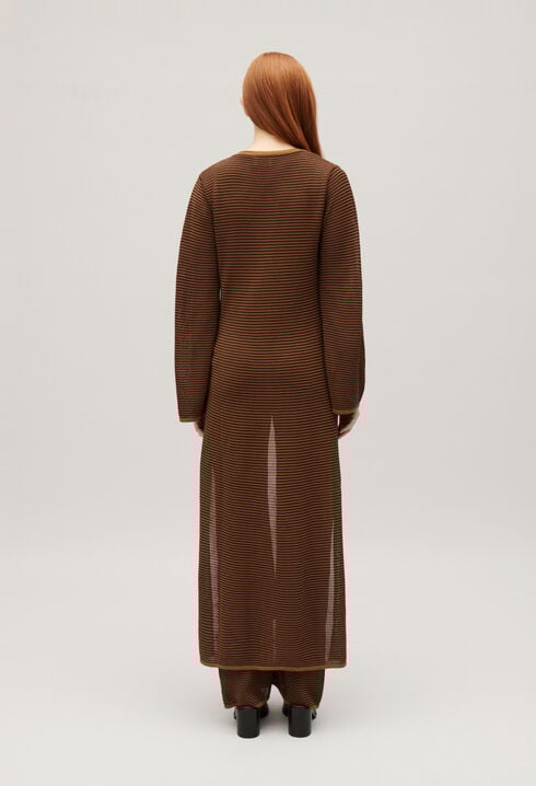 Cardigan long marron