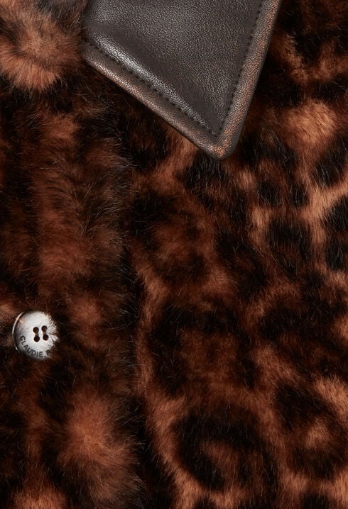 Manteau fausse fourrure léopard