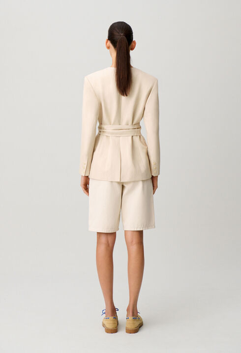 Veste tailleur col kimono