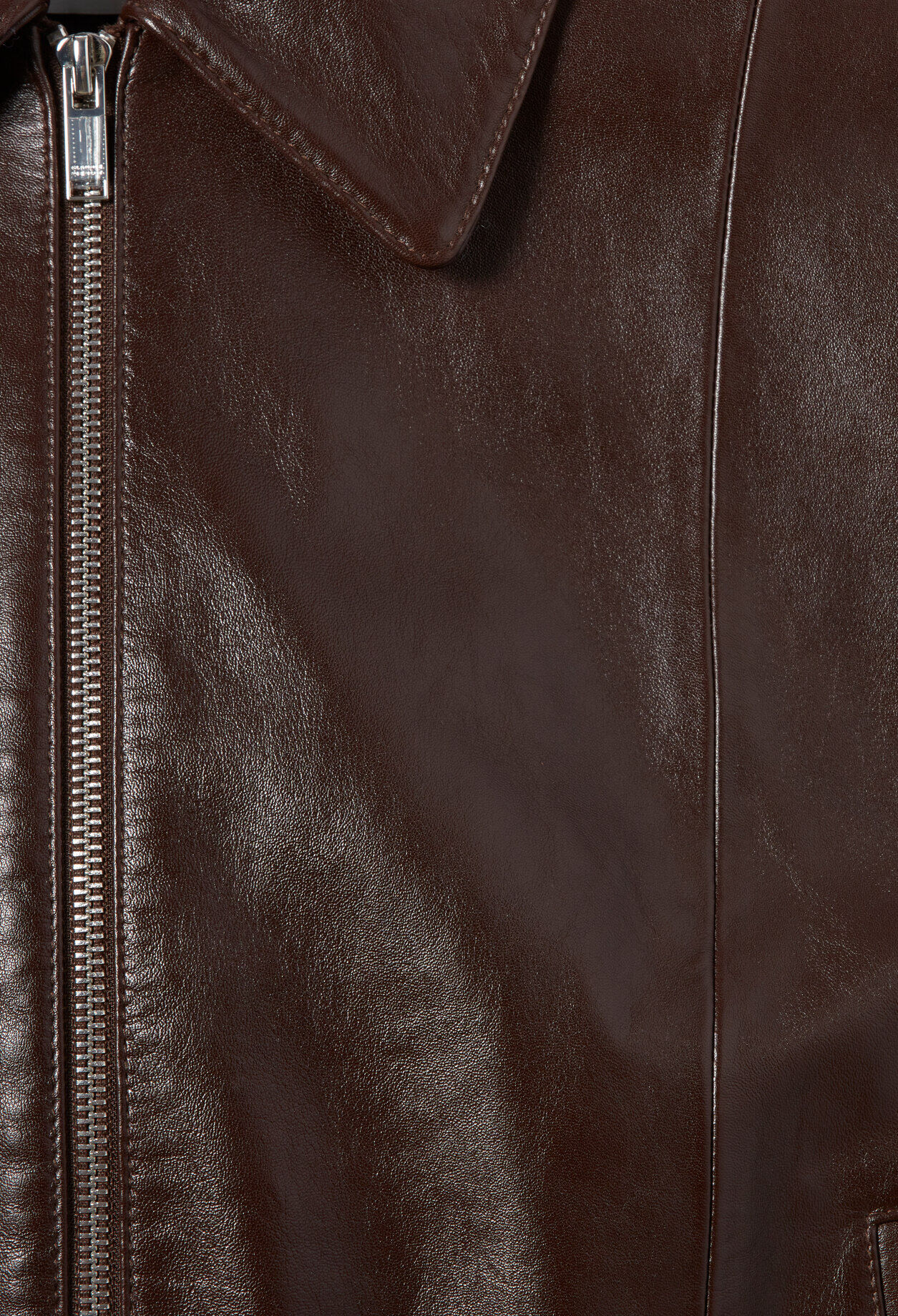 Blouson cuir brillant casual