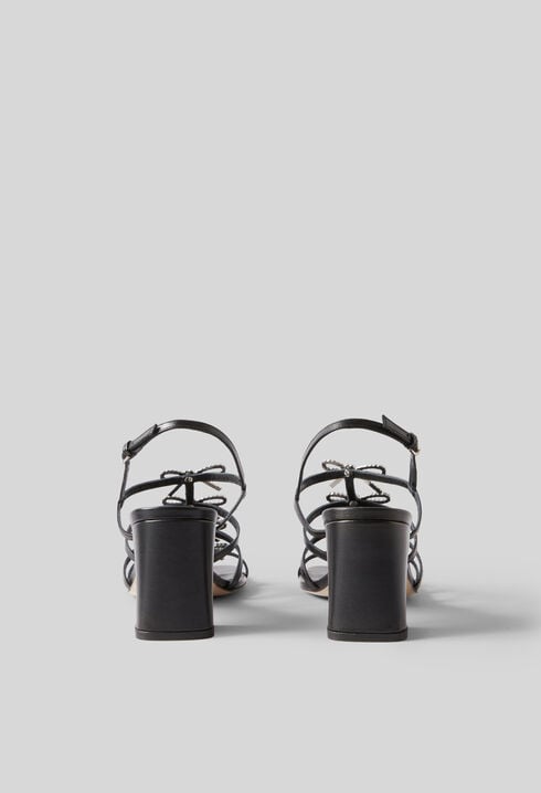 Sandales &agrave; talon Bijoux et cuir
