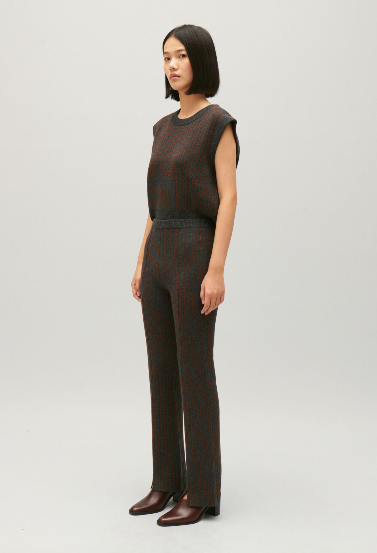Pantalon maille rayée 