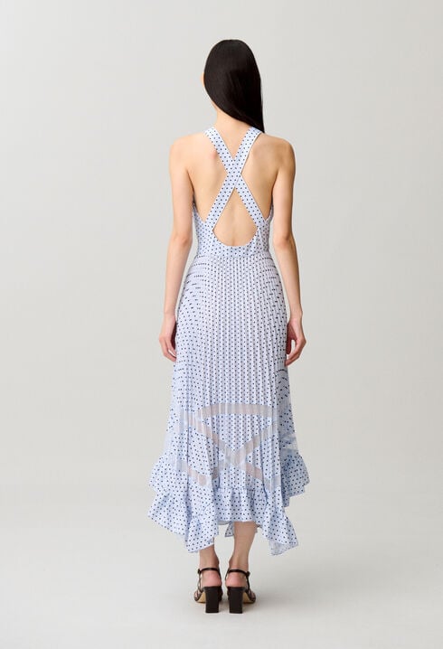 Robe midi &agrave; pois