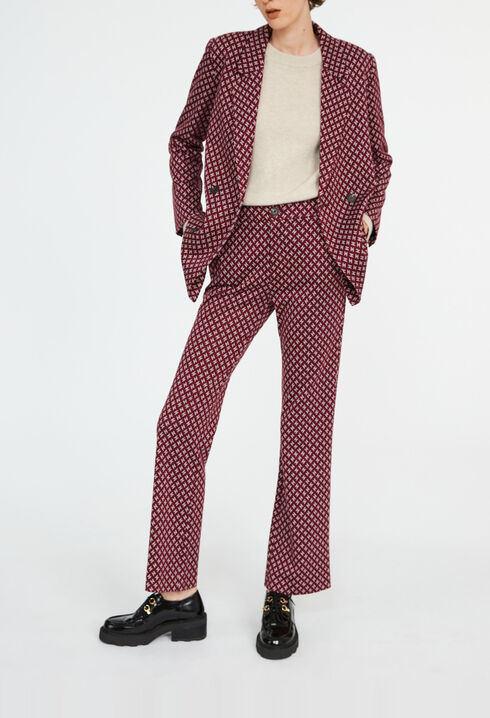 Veste bicolore de blazer imprimé