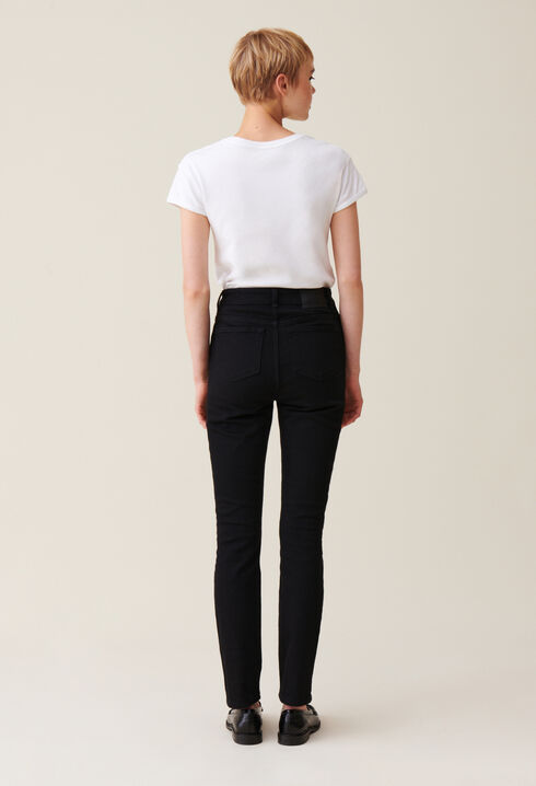 Jean slim noir taille mi-haute