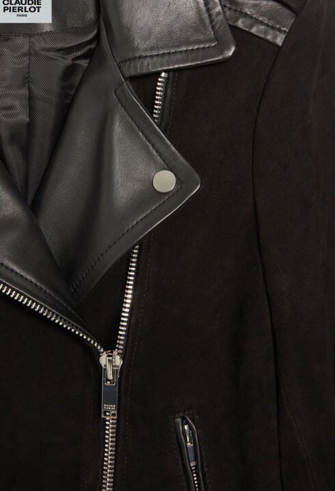 Veste en cuir noir