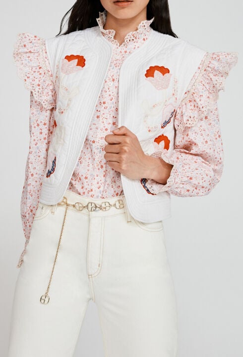 Blouse blanche imprimé fleuri