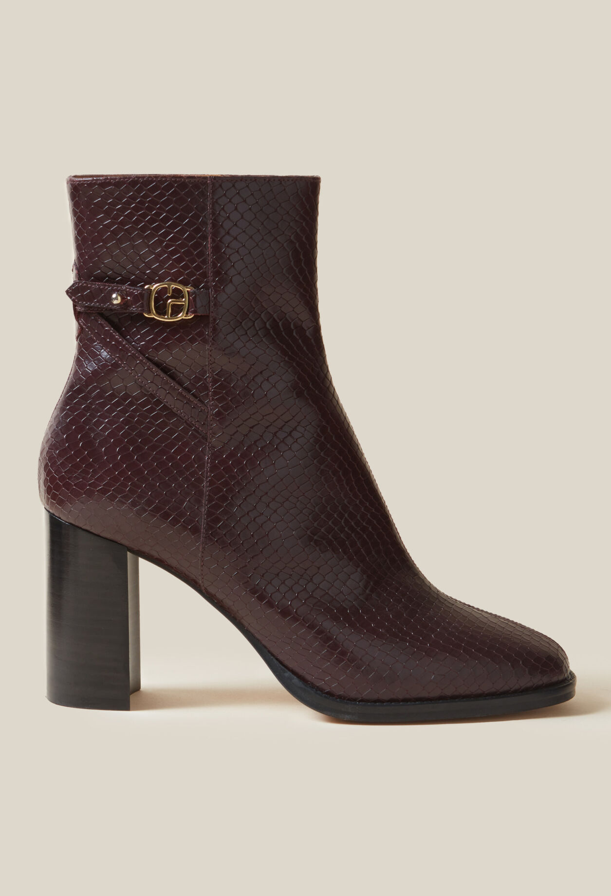 Bottines effet serpent cuir vernis