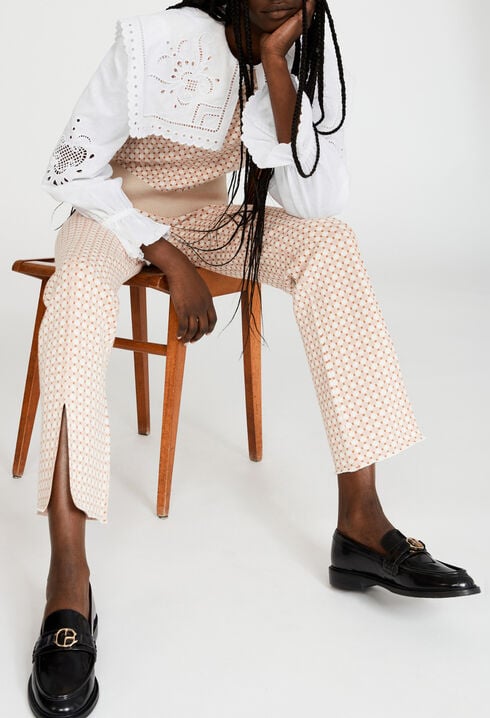 Pantalon maille à motifs graphiques