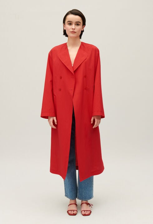 Trench long rouge