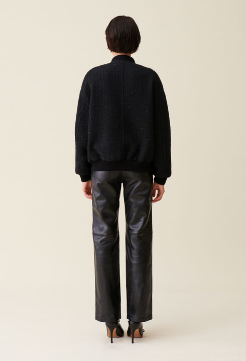 Bomber tweed noir