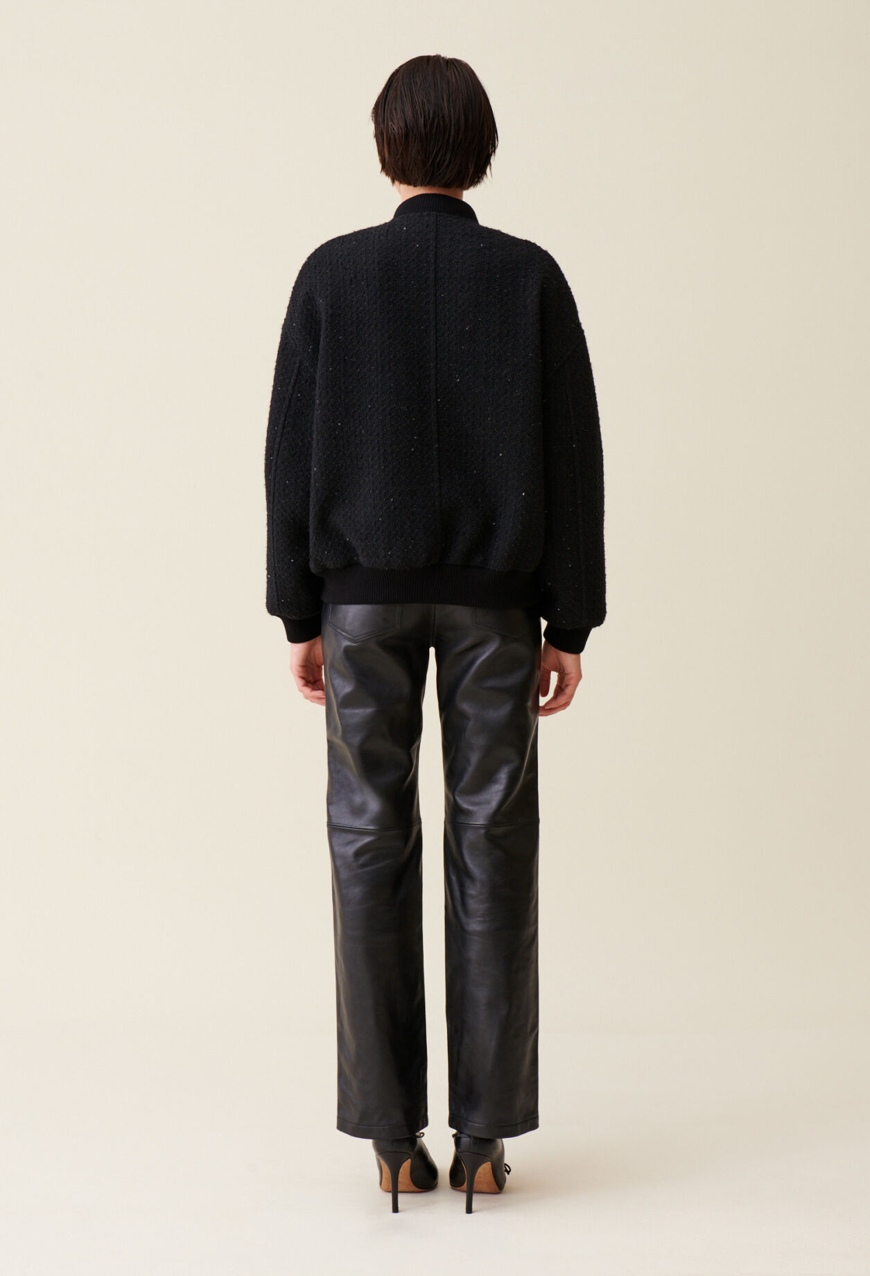 Bomber tweed noir