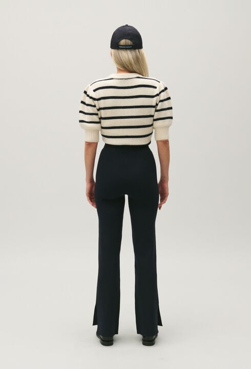 Pantalon droit fentes cheville