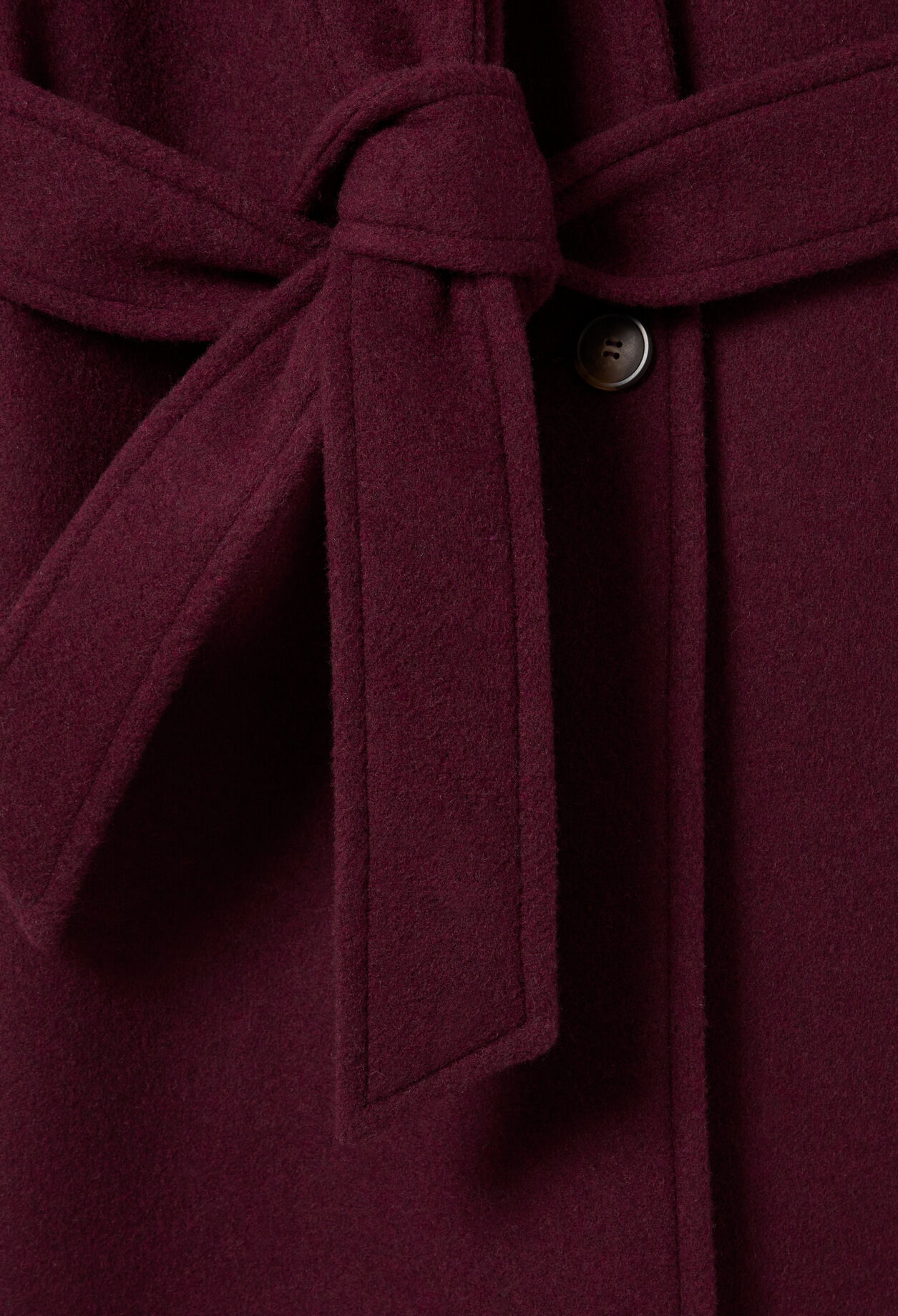 Manteau long croisé laine