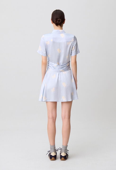 Robe satin fleurs