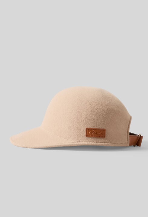 Casquette feutre laine camel