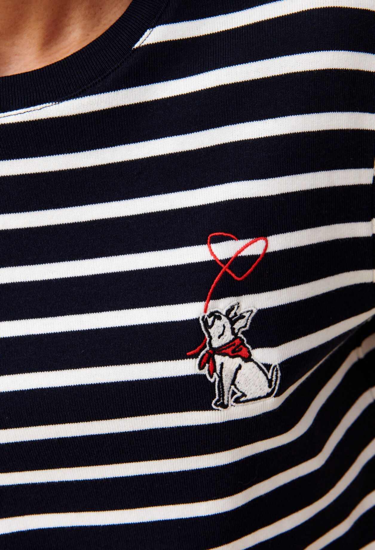 T-shirt marini&egrave;re broderie Jean Toto