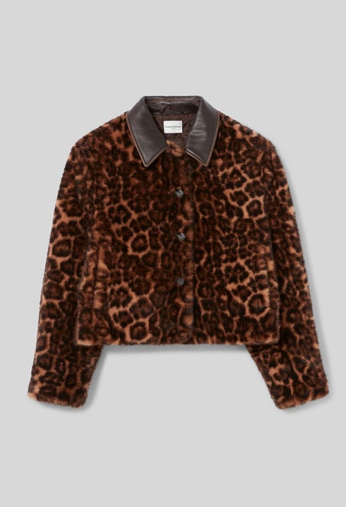 Manteau fausse fourrure léopard