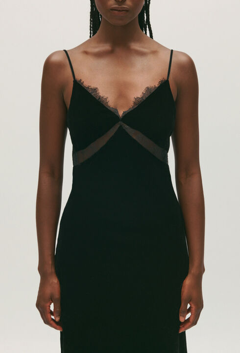Robe midi velours noir