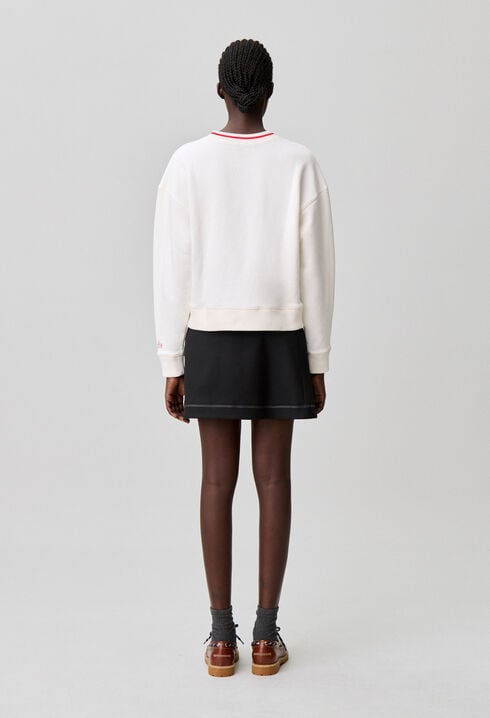 Sweatshirt maille avec broderie CP