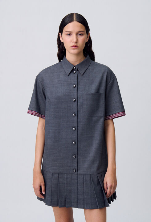 Robe courte plissée