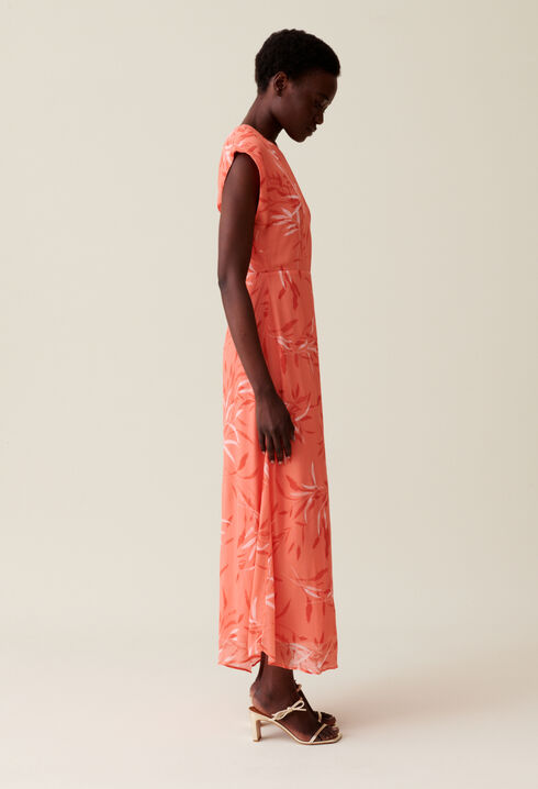 Robe longue fluide imprimée