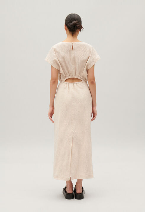 Robe midi rayures
