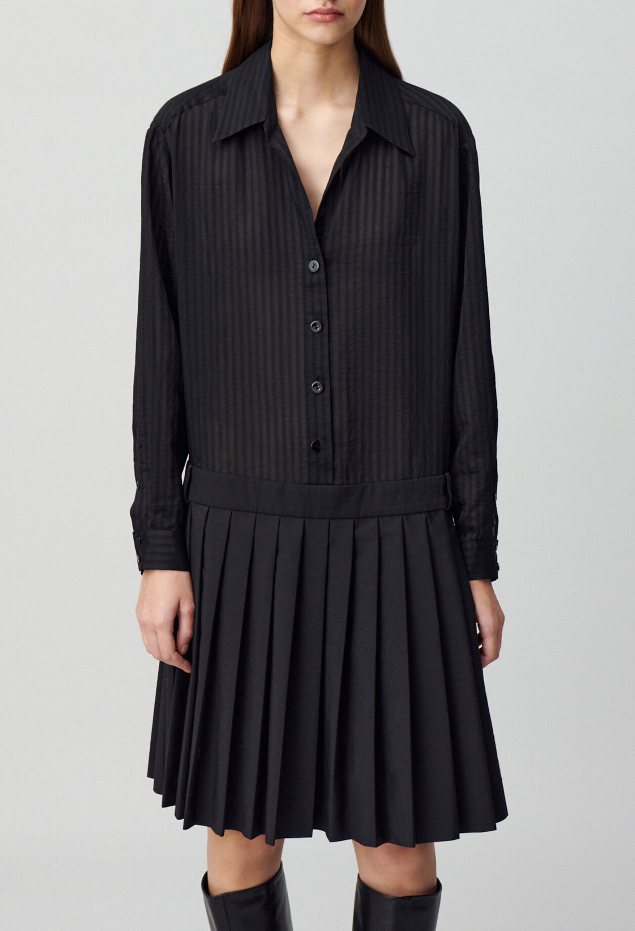 Robe bi-mati&egrave;re rayures