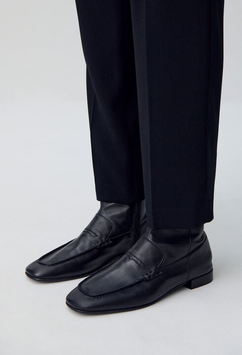 Bottines cuir style mocassins