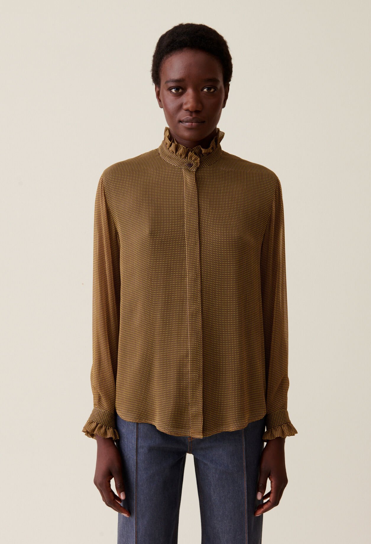 Chemise fluide petits carreaux 