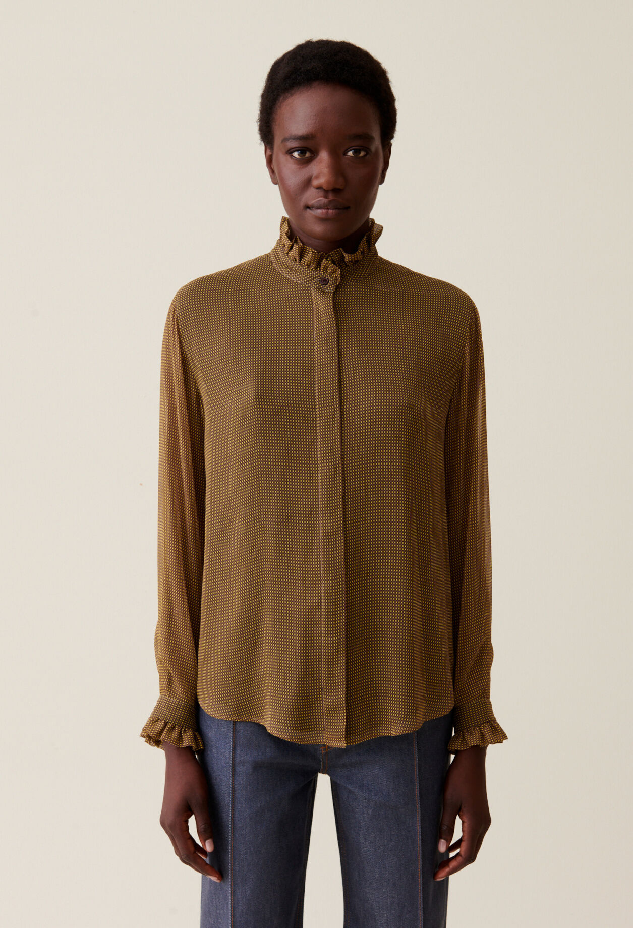 Chemise fluide petits carreaux