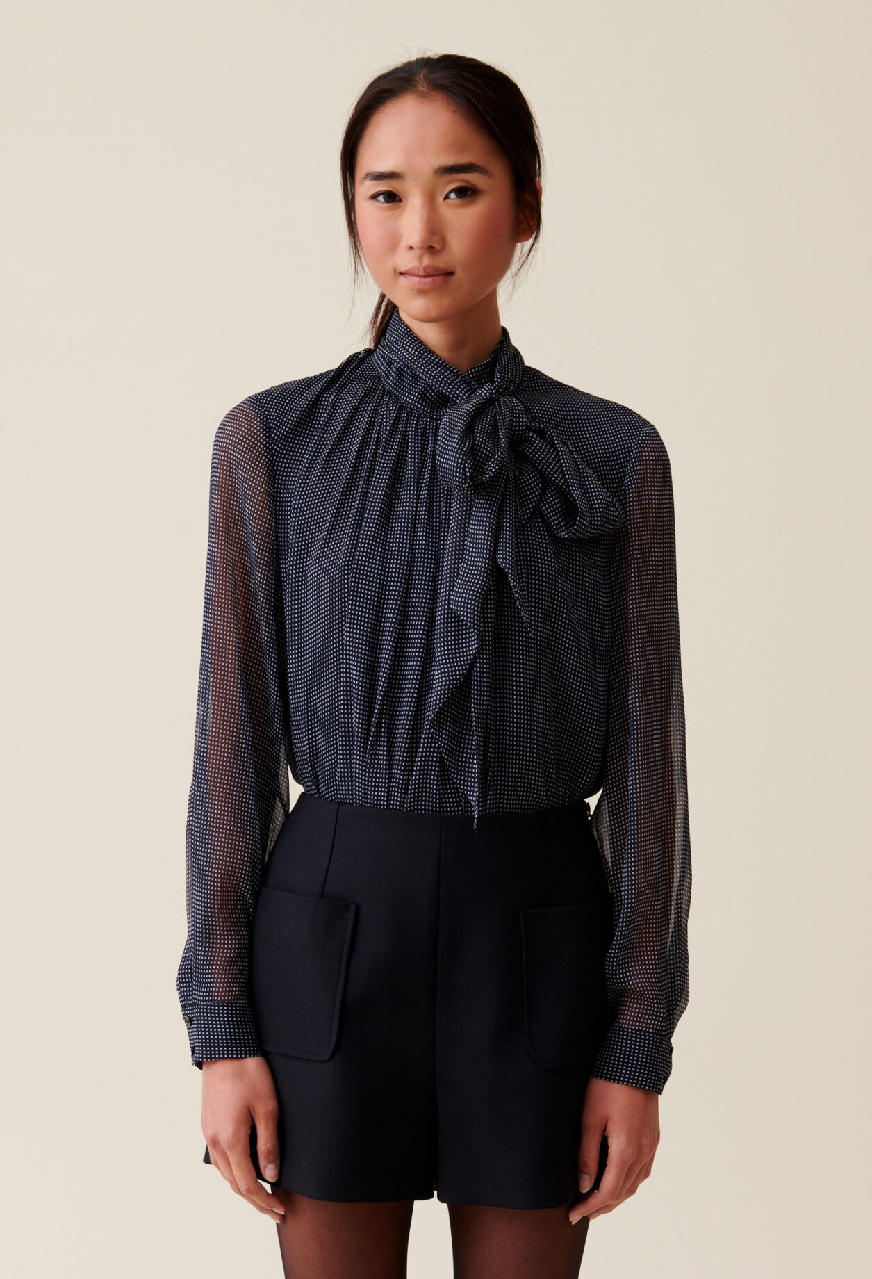 Short taille haute noir
