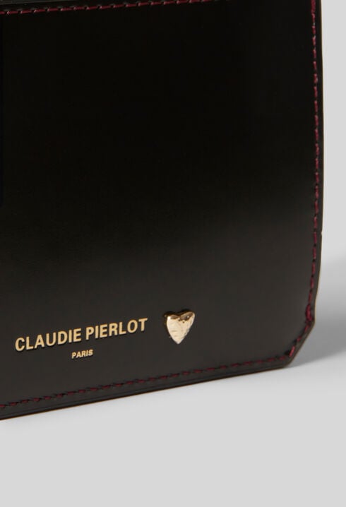 Porte carte cuir coeur doré