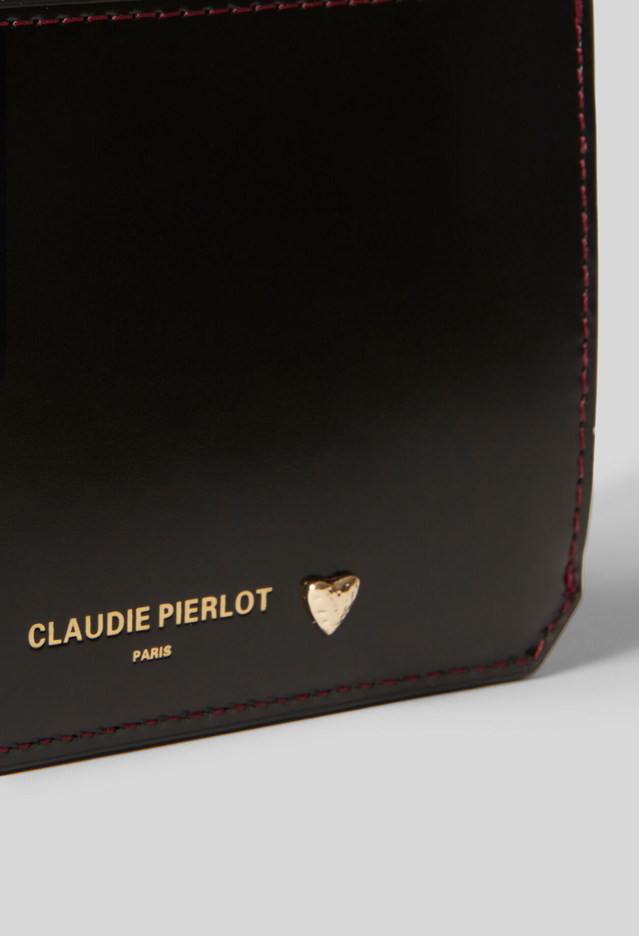 Porte carte cuir coeur doré