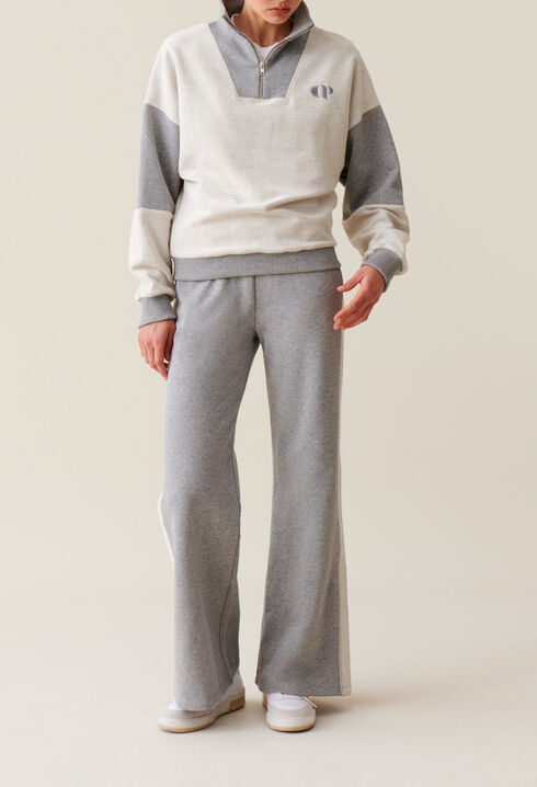 Sweatshirt col montant zipp&eacute; 
