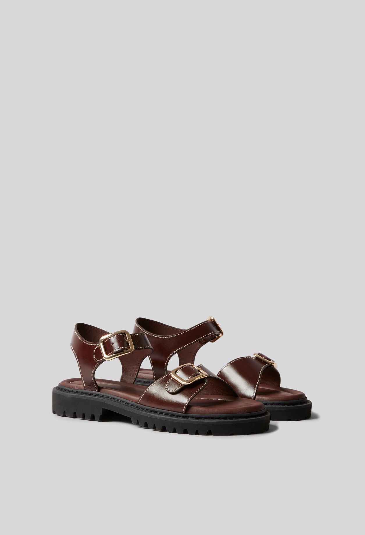Sandales cuir boucles