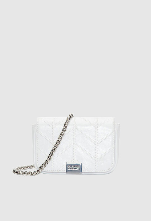 Pochette blanche cuir verni